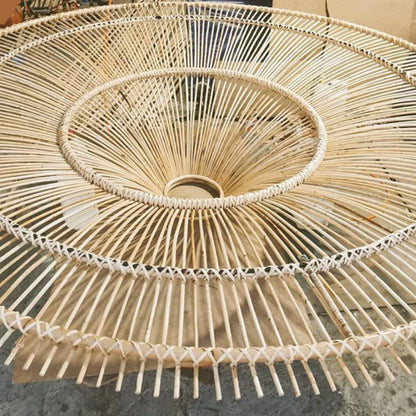 Large Rattan Wide-Brim Hat Pendant