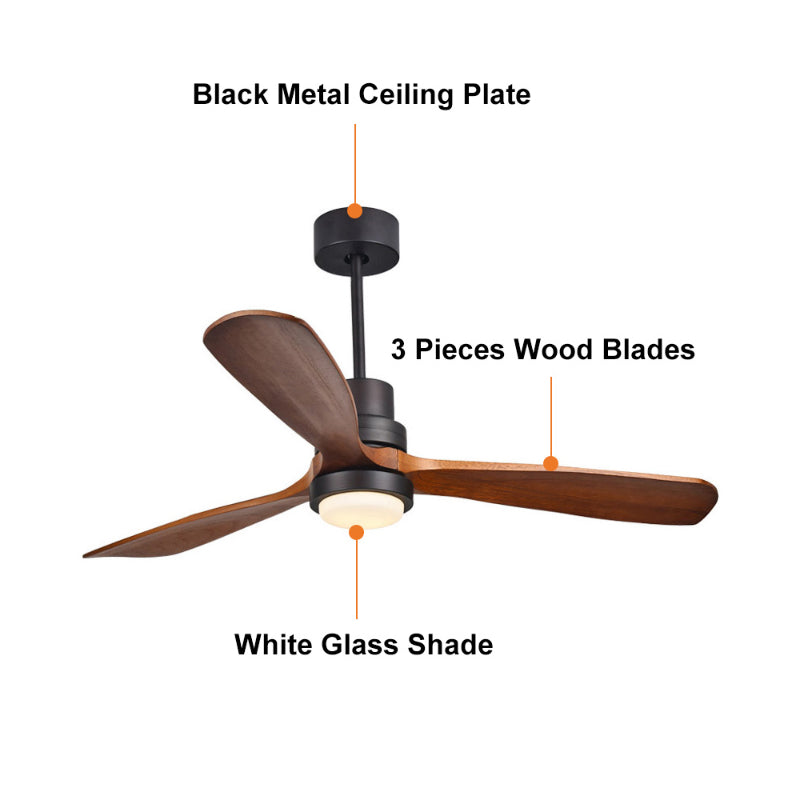52 inch LED Ceiling Fan with Wood Blades