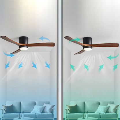 Low Profile Solid Wood Hugger Fan
