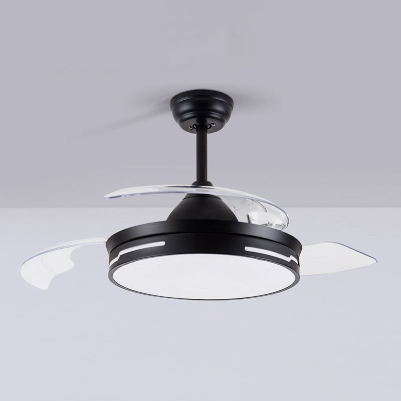 Drum Ceiling Fan with Concealable Blades