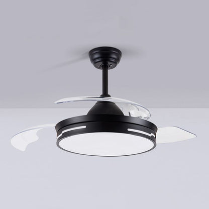 Drum Ceiling Fan with Concealable Blades