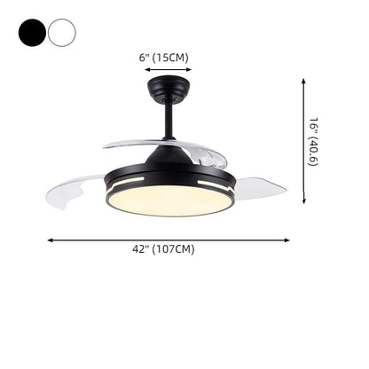 Drum Ceiling Fan with Concealable Blades