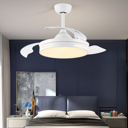 Drum Ceiling Fan with Concealable Blades