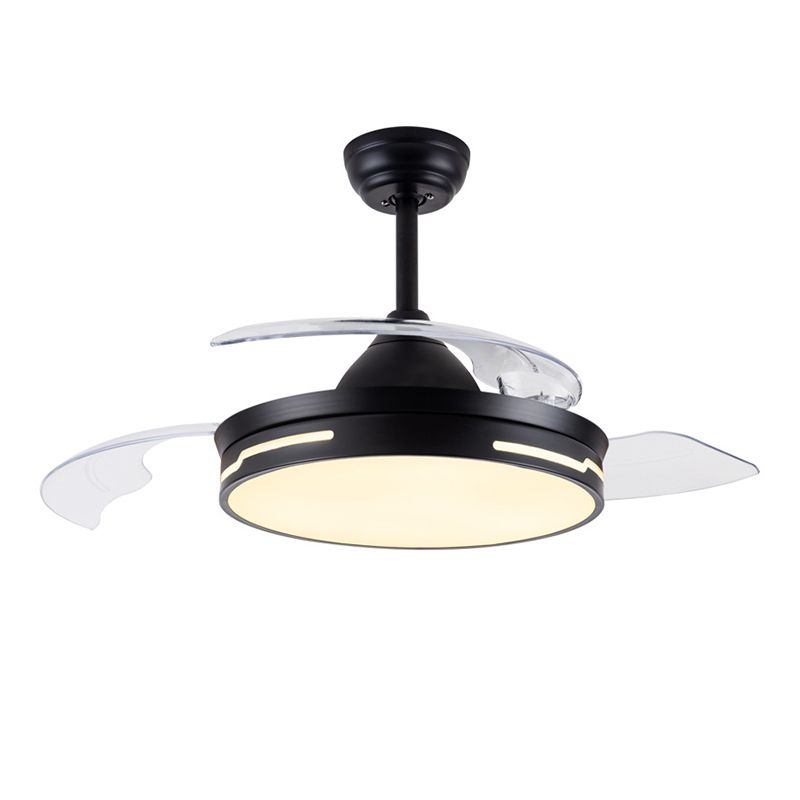 Drum Ceiling Fan with Concealable Blades