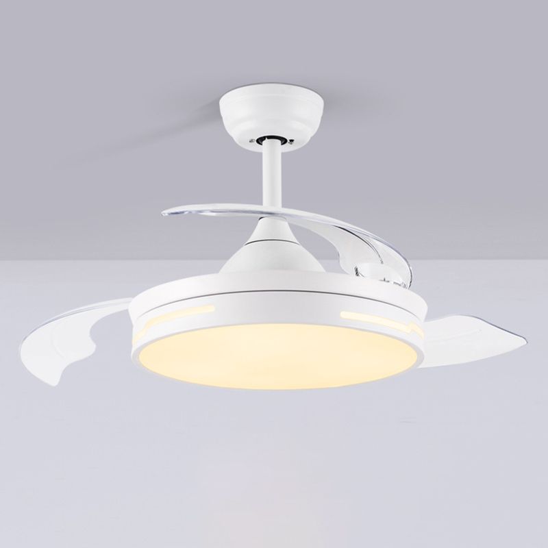 Drum Ceiling Fan with Concealable Blades