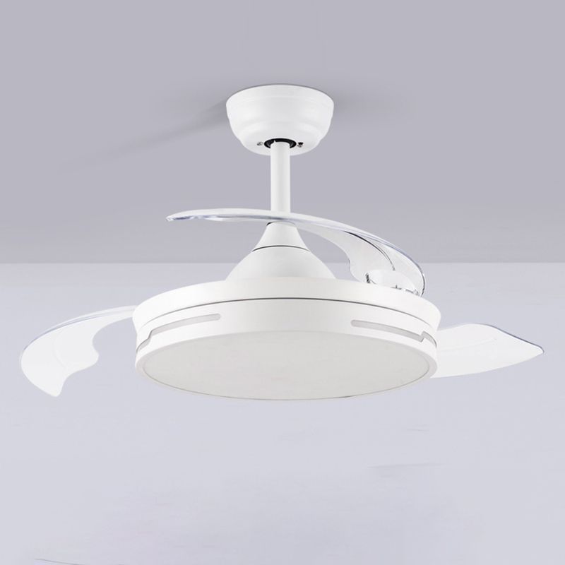 Drum Ceiling Fan with Concealable Blades