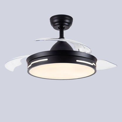 Drum Ceiling Fan with Concealable Blades