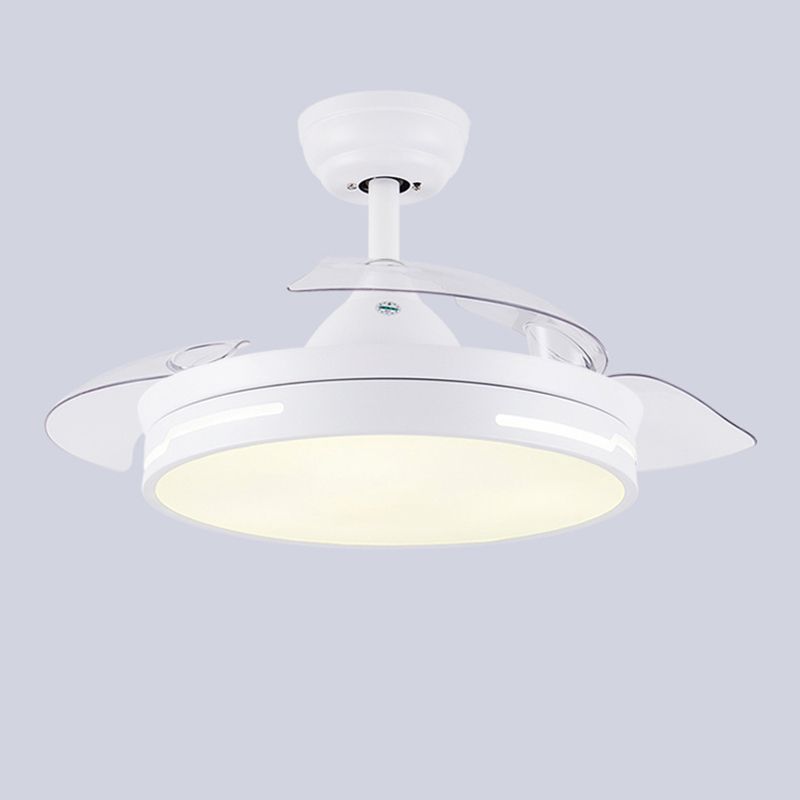 Drum Ceiling Fan with Concealable Blades