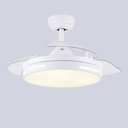 Drum Ceiling Fan with Concealable Blades