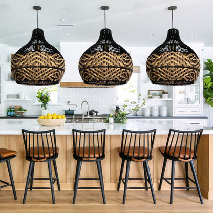 Beach Rattan Herringbone Island Pendant