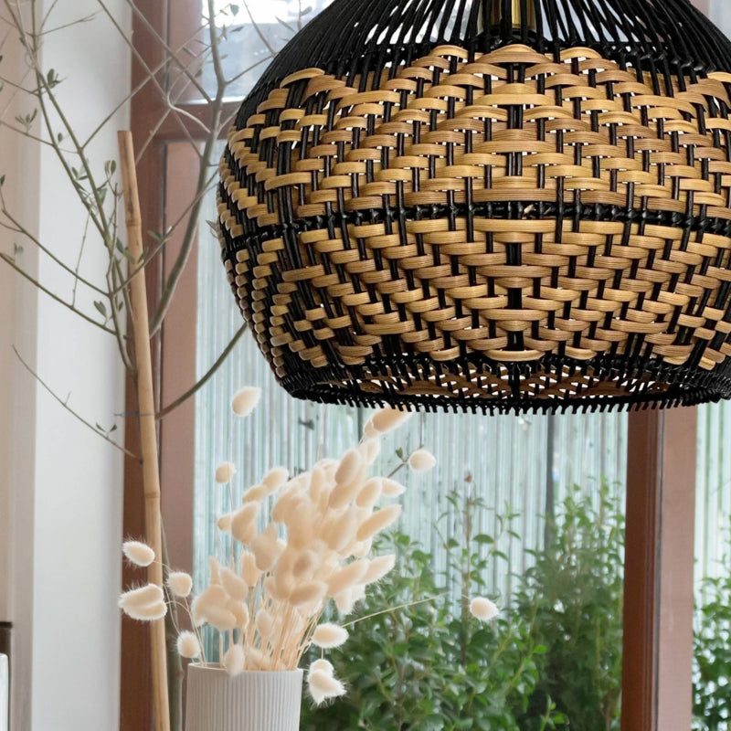 Beach Rattan Herringbone Island Pendant