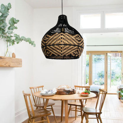 Beach Rattan Herringbone Island Pendant