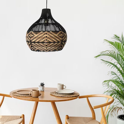 Beach Rattan Herringbone Island Pendant