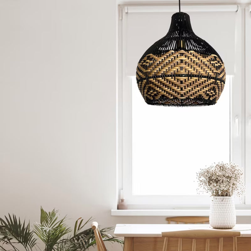 Beach Rattan Herringbone Island Pendant