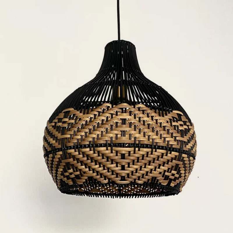 Beach Rattan Herringbone Island Pendant