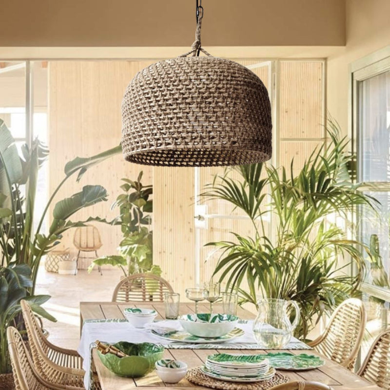 Retro Hemp Rope Woven Pendant Light