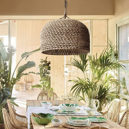 Retro Hemp Rope Woven Pendant Light