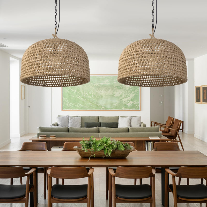 Retro Hemp Rope Woven Pendant Light