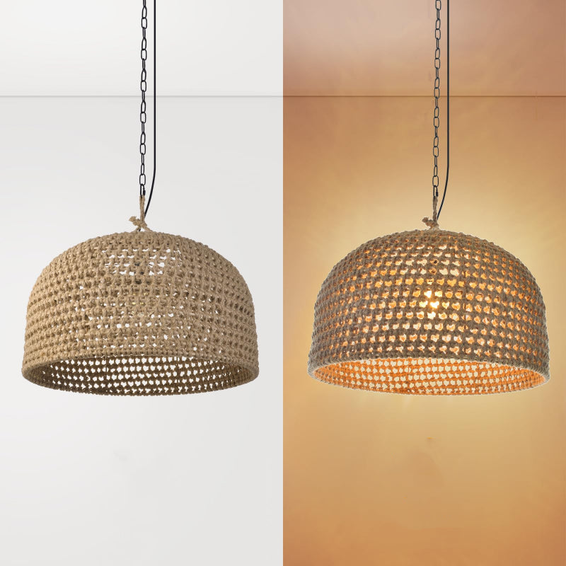 Retro Hemp Rope Woven Pendant Light