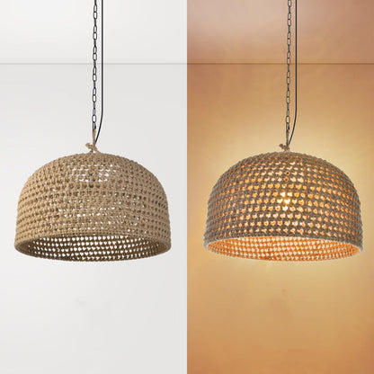 Retro Hemp Rope Woven Pendant Light