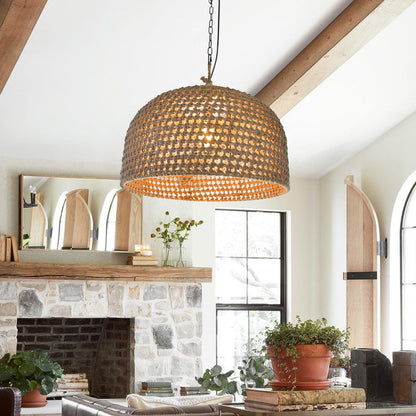 Retro Hemp Rope Woven Pendant Light