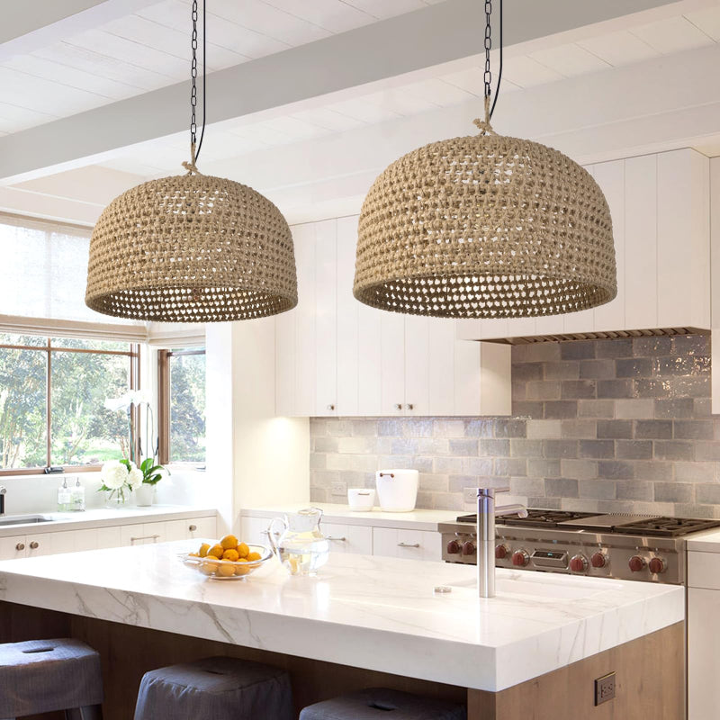 Retro Hemp Rope Woven Pendant Light