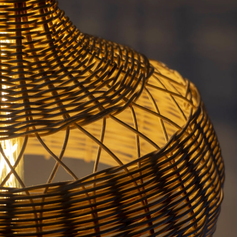 Bohemian Rattan Patio Pendant Light