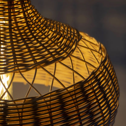 Bohemian Rattan Patio Pendant Light
