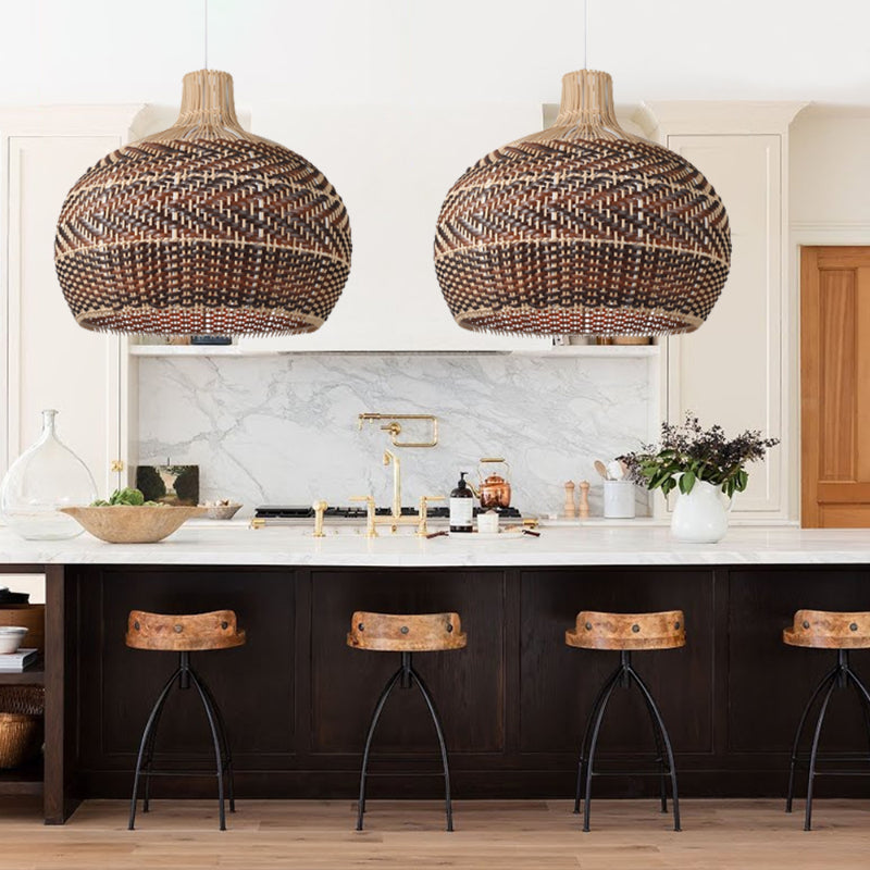 Vintage Rattan Kitchen Pendant Light