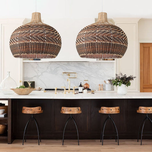 Vintage Rattan Kitchen Pendant Light