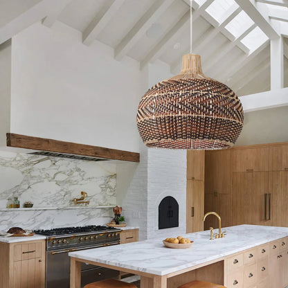 Vintage Rattan Kitchen Pendant Light