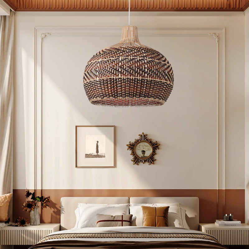 Vintage Rattan Kitchen Pendant Light