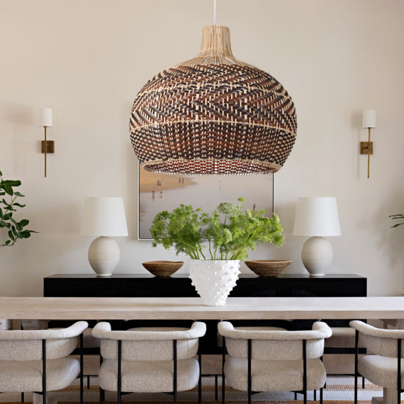 Vintage Rattan Kitchen Pendant Light