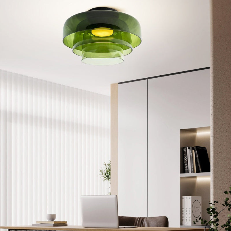 Sandblasted Glass Multi-Layer Pendant