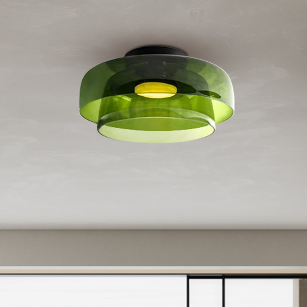 Sandblasted Glass Multi-Layer Pendant
