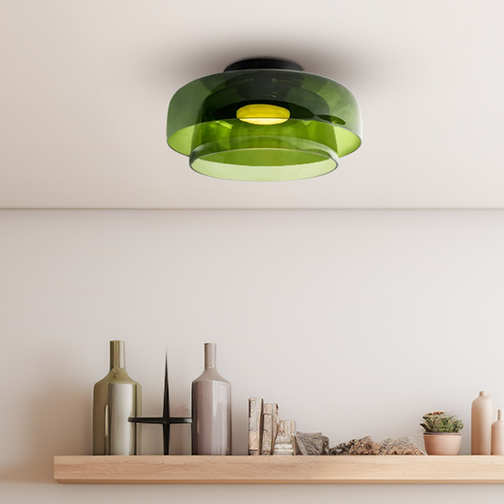 Sandblasted Glass Multi-Layer Pendant