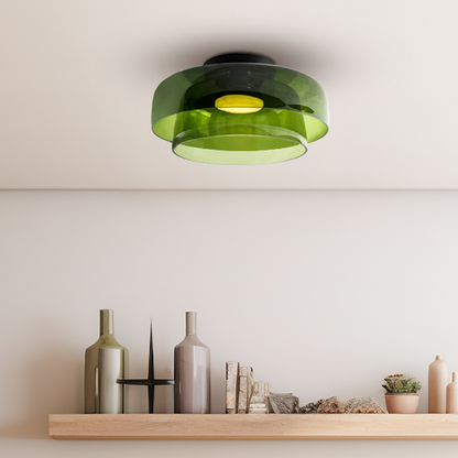 Sandblasted Glass Multi-Layer Pendant