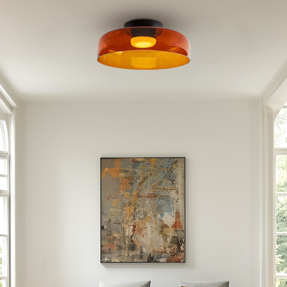 Sandblasted Glass Multi-Layer Pendant