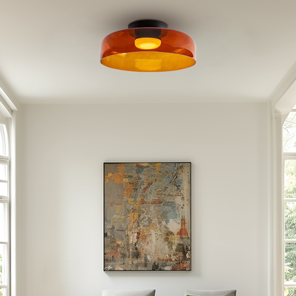 Sandblasted Glass Multi-Layer Pendant