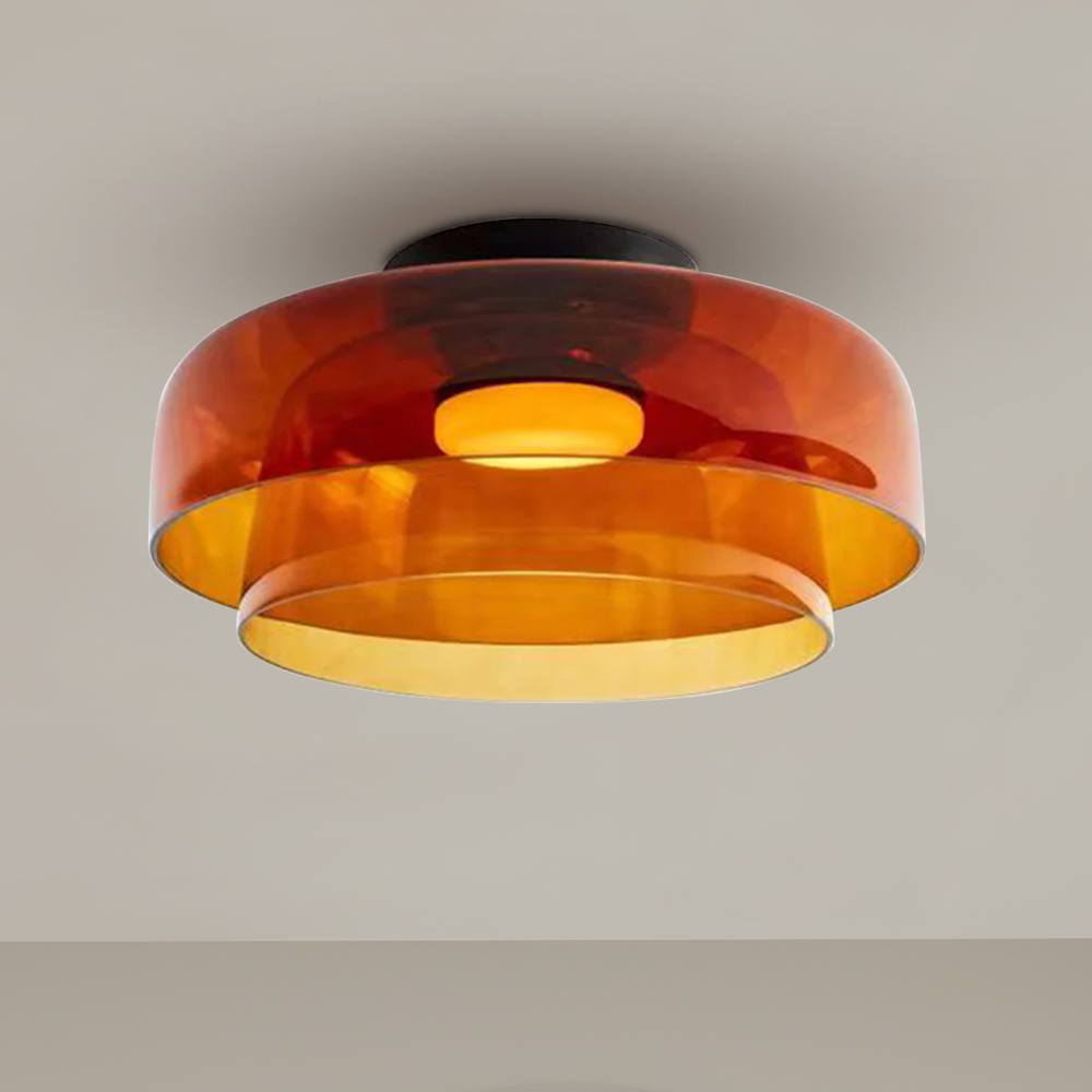 Sandblasted Glass Multi-Layer Pendant