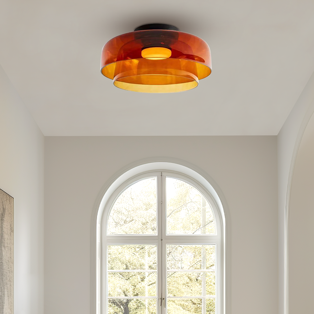 Sandblasted Glass Multi-Layer Pendant