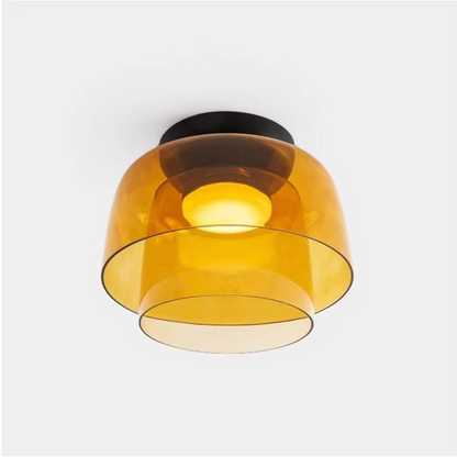 Sandblasted Glass Multi-Layer Pendant