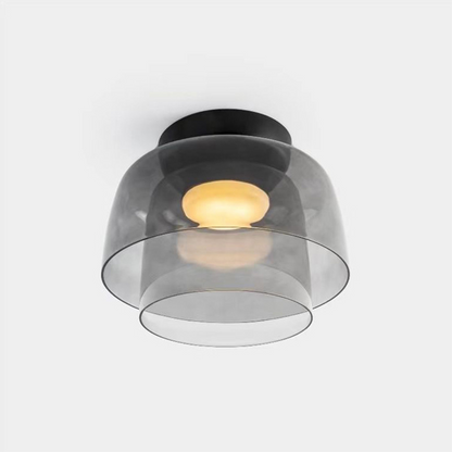 Sandblasted Glass Multi-Layer Pendant