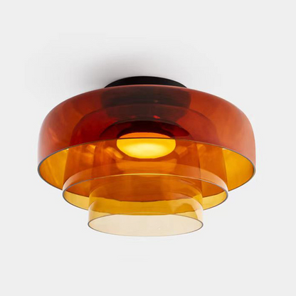Sandblasted Glass Multi-Layer Pendant