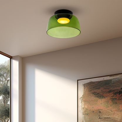 Sandblasted Glass Multi-Layer Pendant