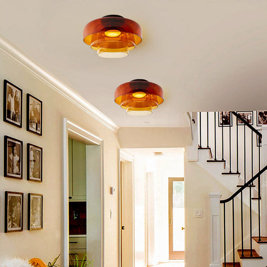 Sandblasted Glass Multi-Layer Pendant