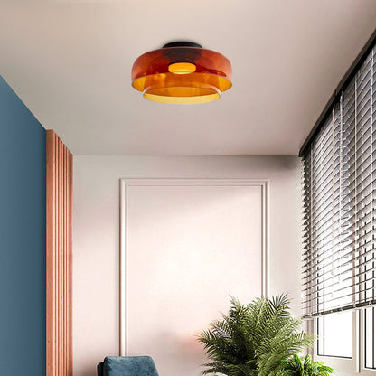 Sandblasted Glass Multi-Layer Pendant