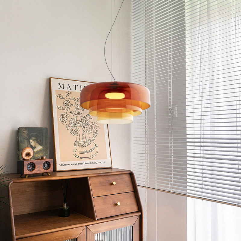Triple Glass Cylinder Pendant Light