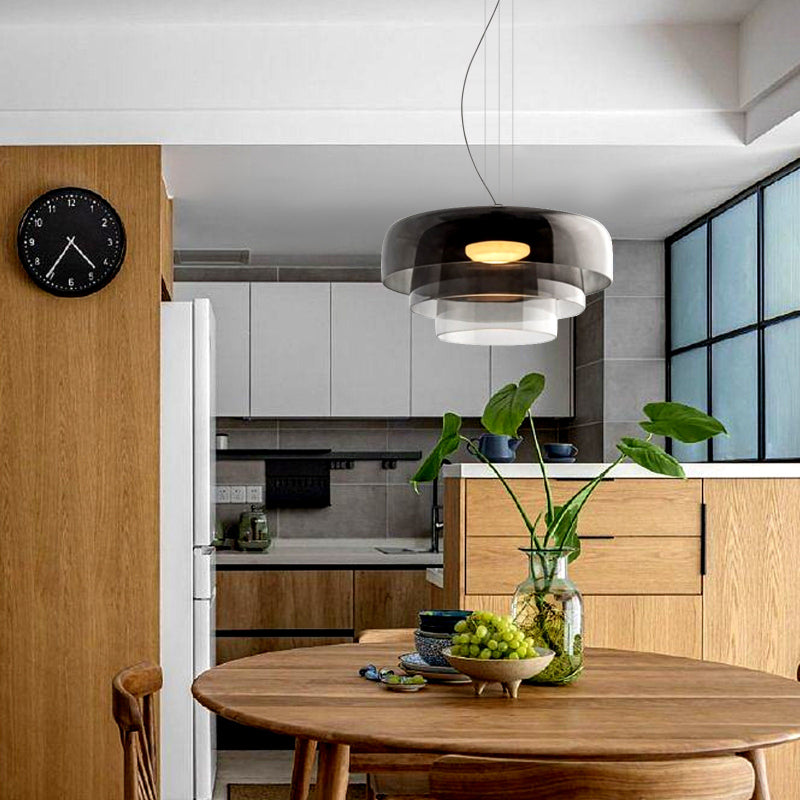 Triple Glass Cylinder Pendant Light