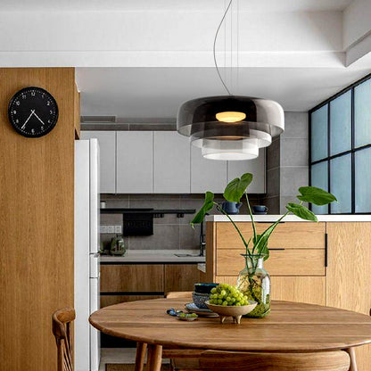 Triple Glass Cylinder Pendant Light